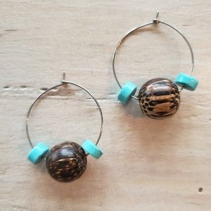 Devotionaluxe Howlite & Coco Wood Hoops